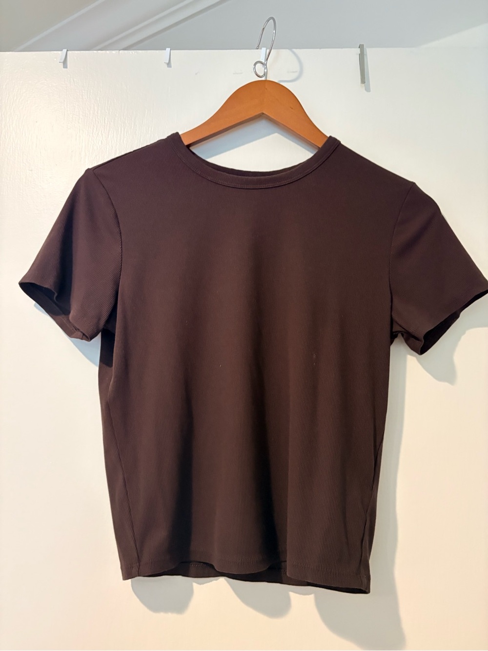 Athleta Signature Rib Crop Tee - Brown